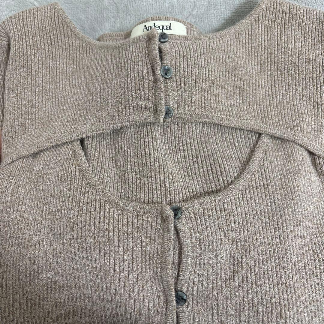 Andequal⭐️ドッキングリブニット／beige