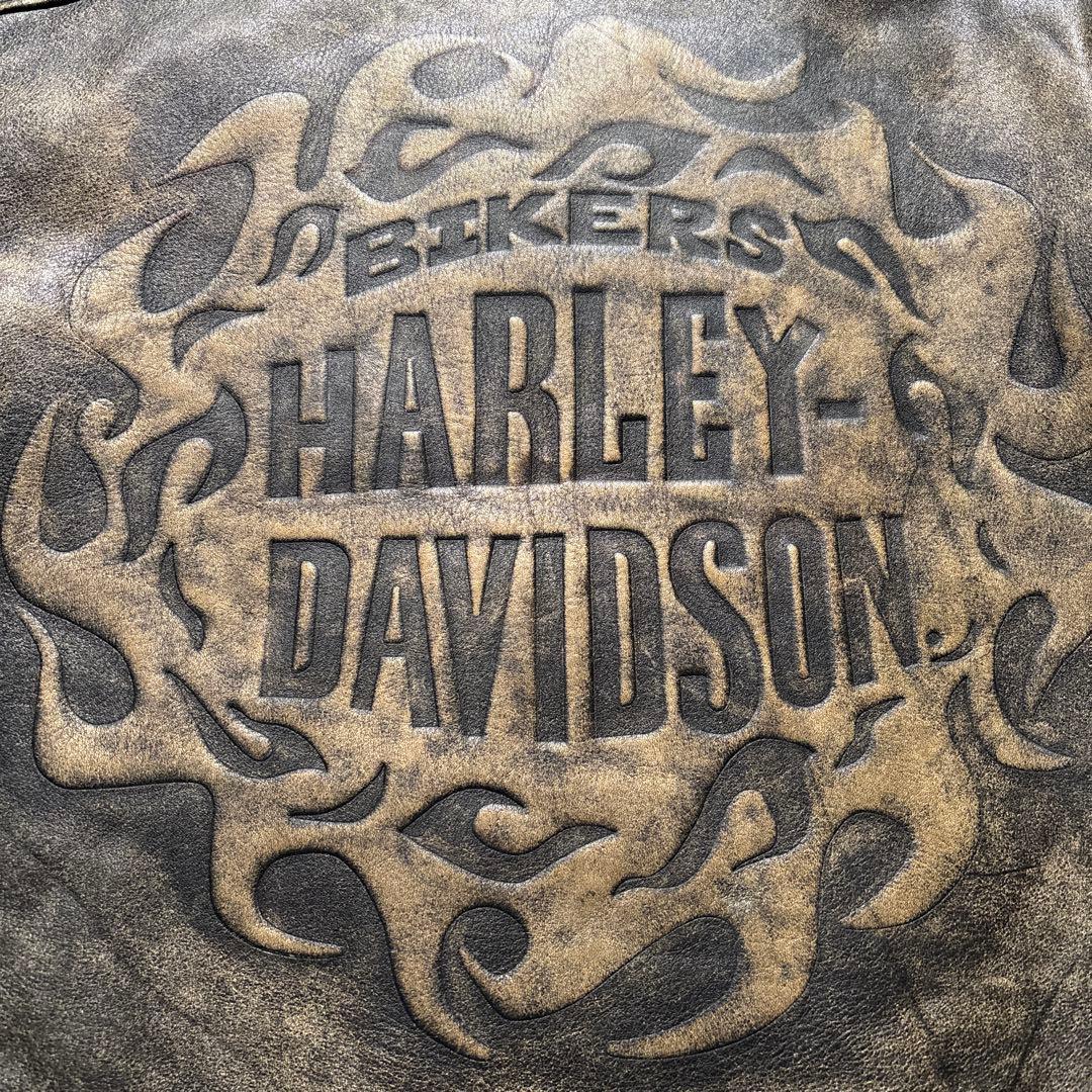 幻級　90s Harley-Davidson 3Dエンボス　フレイムパターン