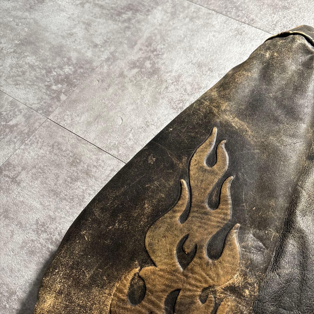 幻級　90s Harley-Davidson 3Dエンボス　フレイムパターン