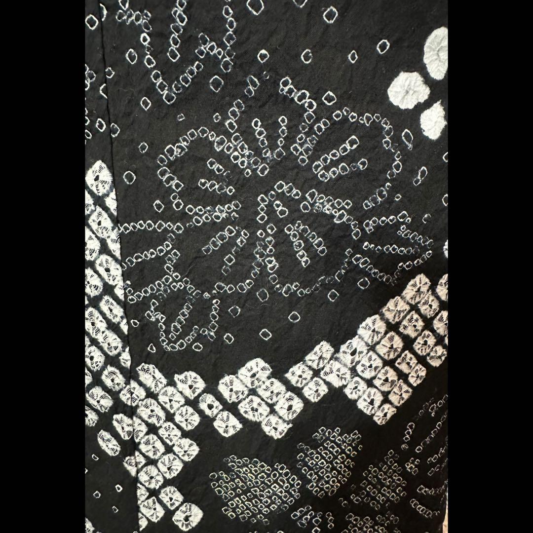 新品美品✨希少トールサイズ　有松鳴海絞り浴衣　黒