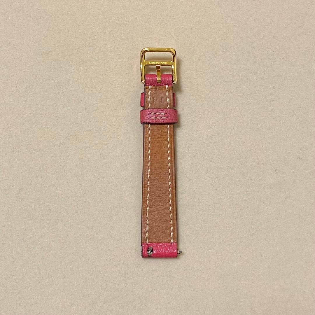 エルメス HERMES Hウォッチレザーベルト ゴールド金具 ピンク系