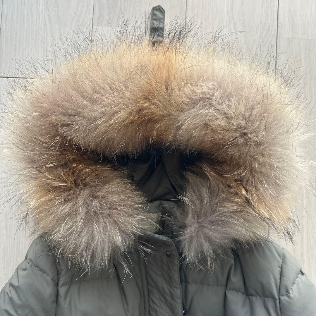 DES PRESダウンコートオリーブグリーン ファー付き　モッズコート