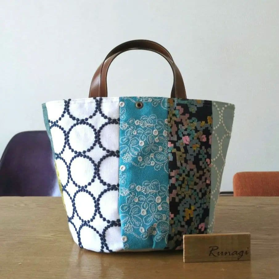 【1538】パッチワーク バケツバッグ＊ミナペルホネン