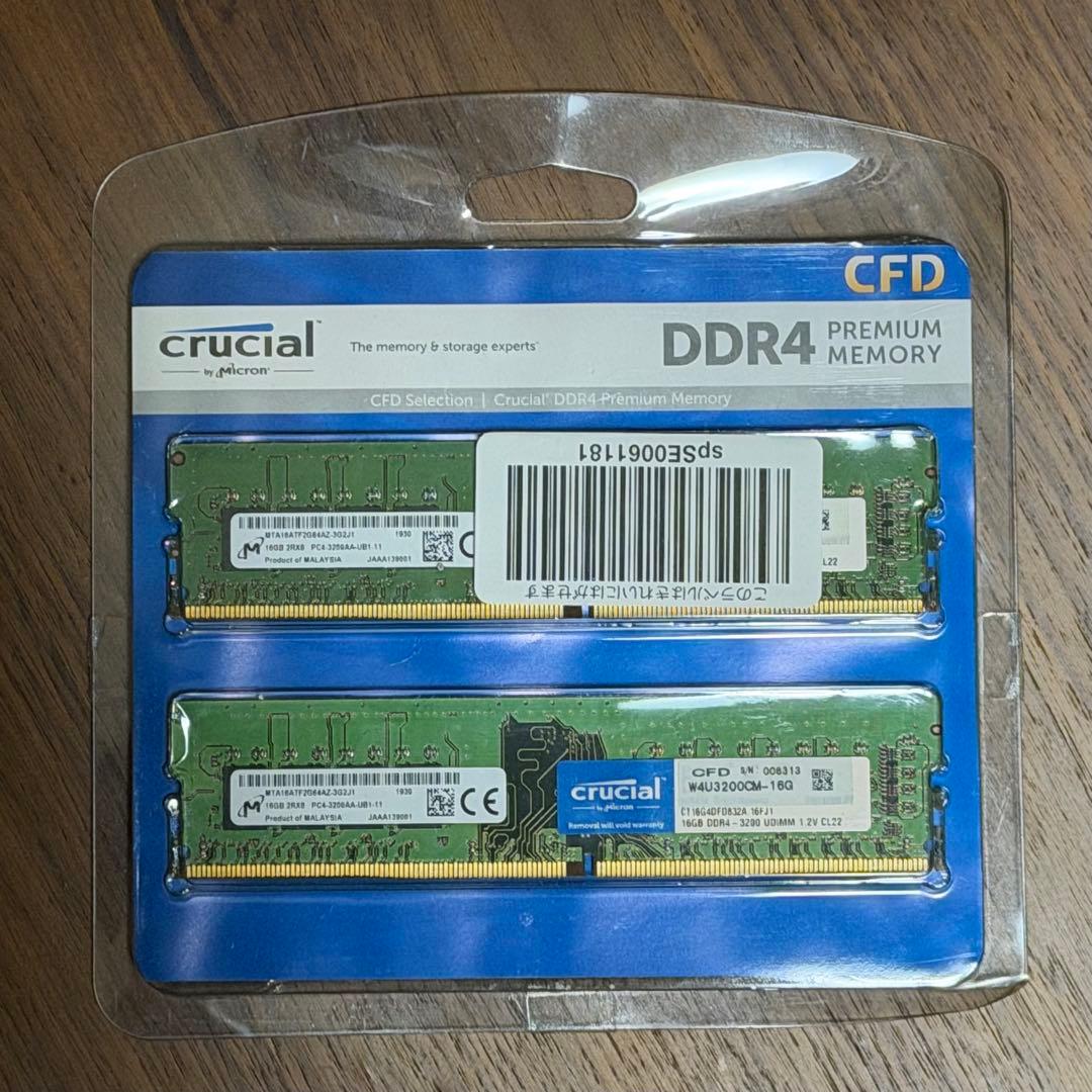 crucial DDR4 32GB メモリー (16GB x 2枚組)