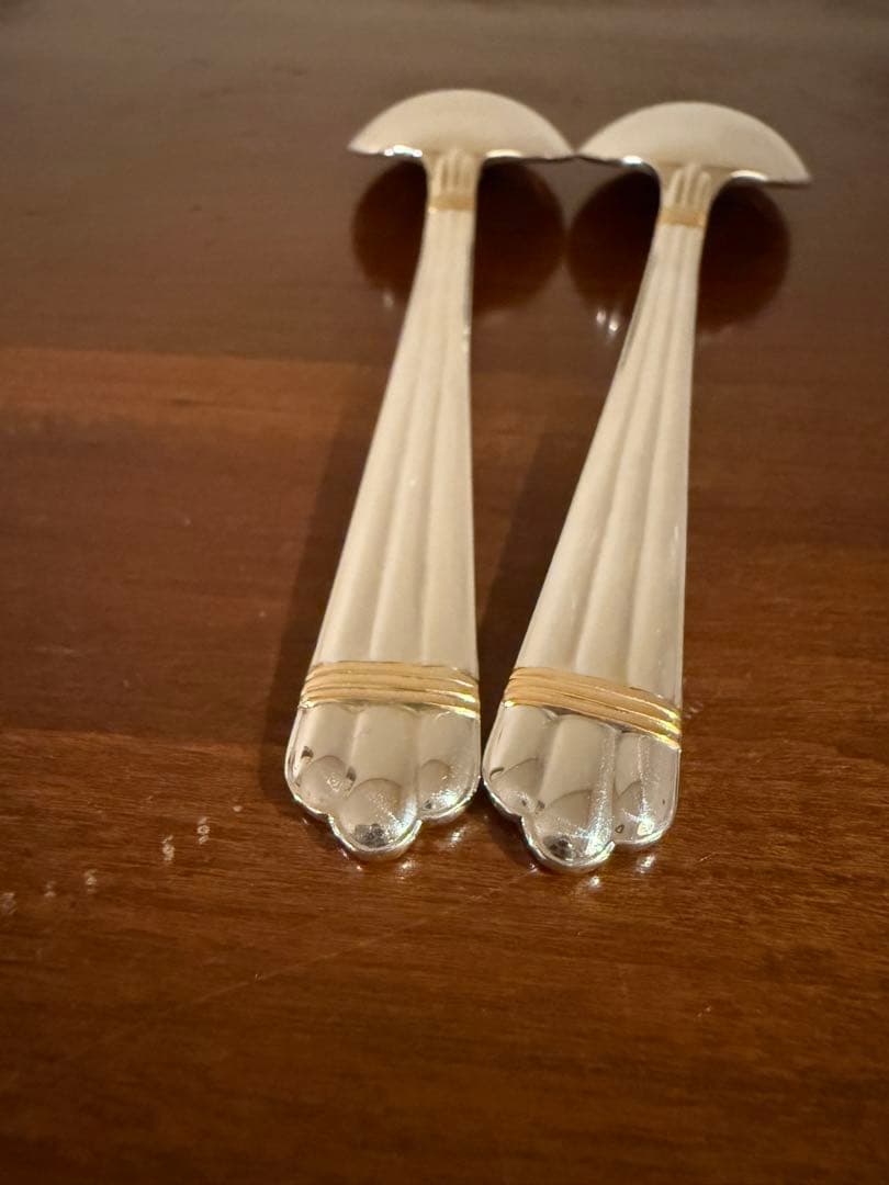 クリストフル　アリアゴールドリング　コンソメスプーン　2本