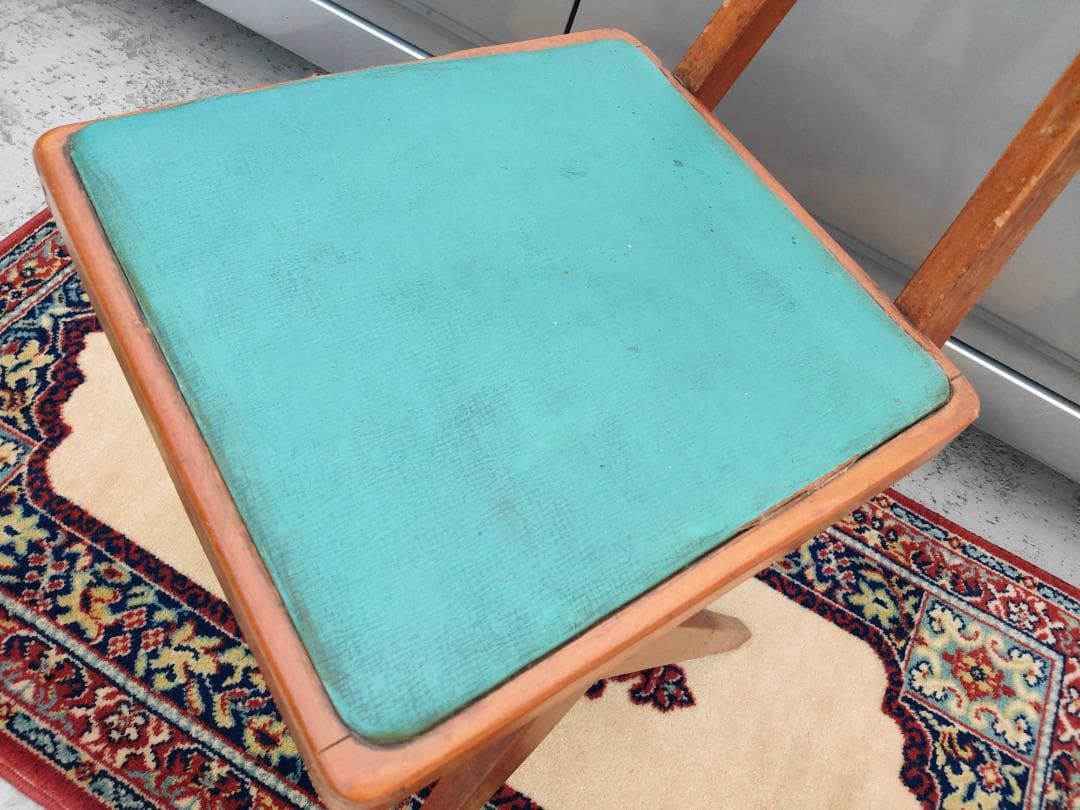 (希少レア) MARUNIマルニ☆デルタチェア①☆ビンテージ☆レトロ ターコイズ