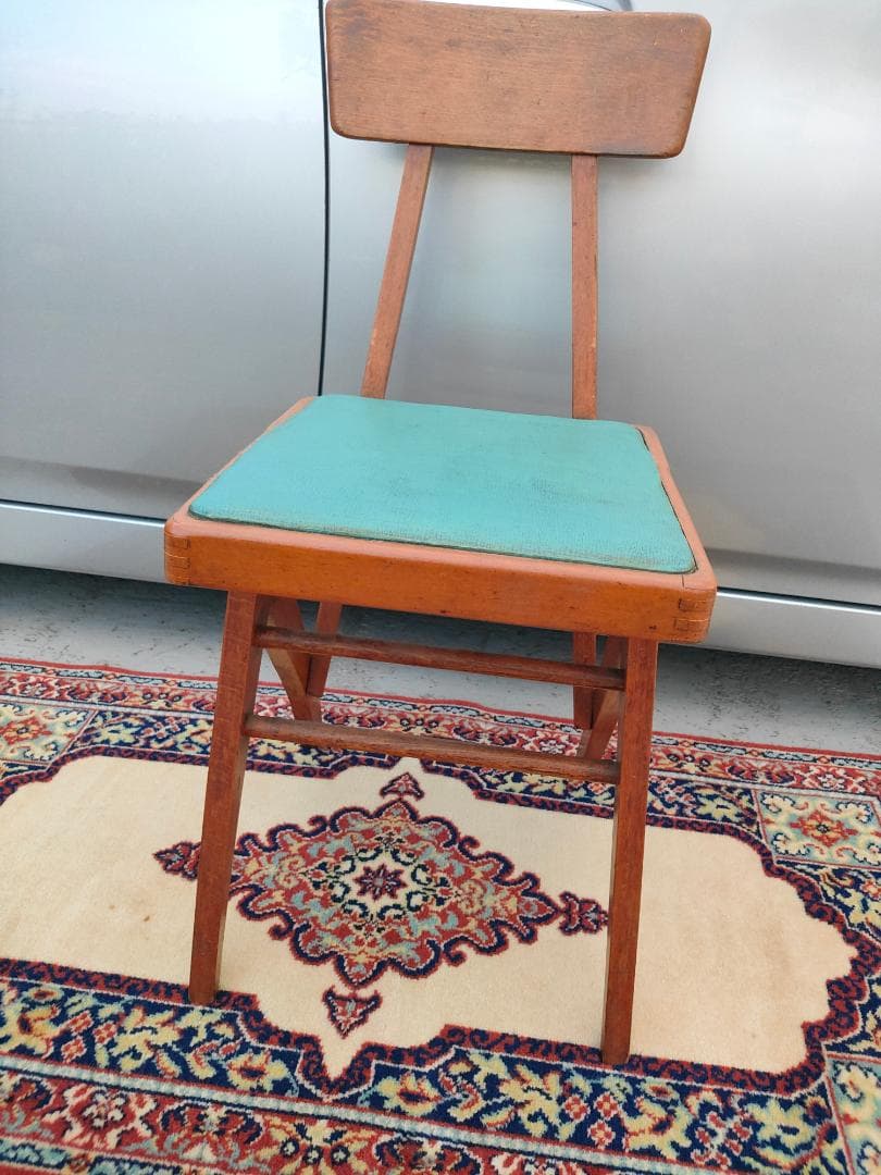 (希少レア) MARUNIマルニ☆デルタチェア①☆ビンテージ☆レトロ ターコイズ