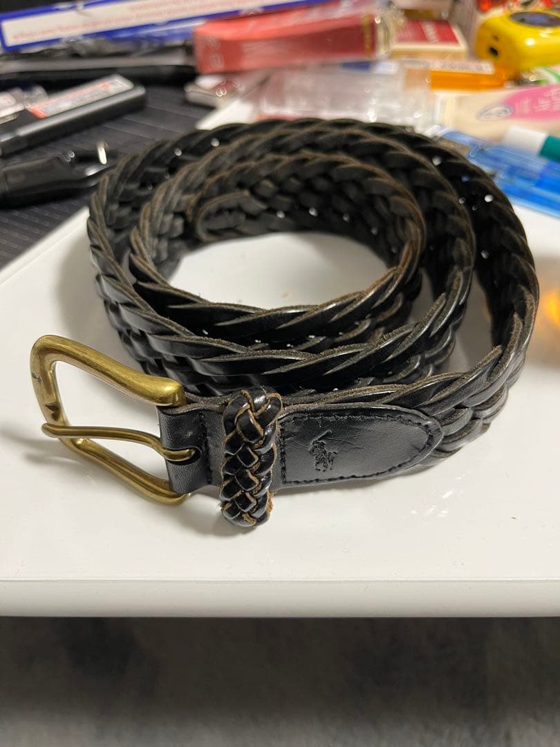polo ralph lauren レザーメッシュベルト