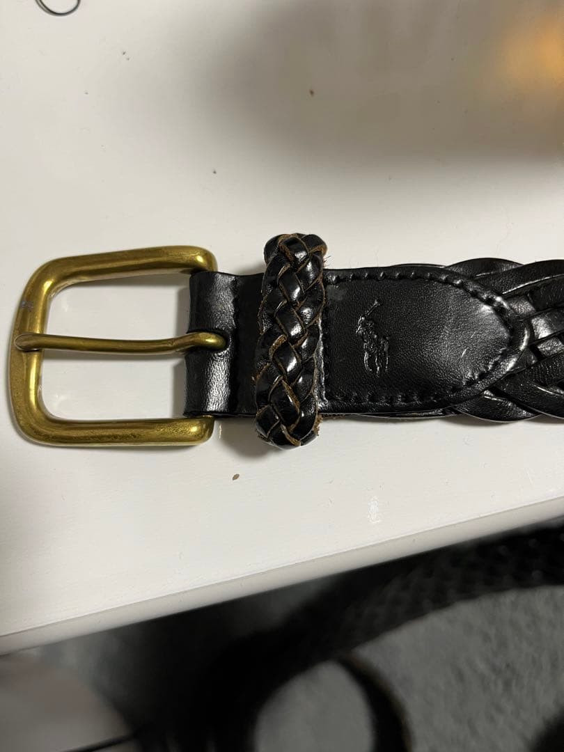 polo ralph lauren レザーメッシュベルト