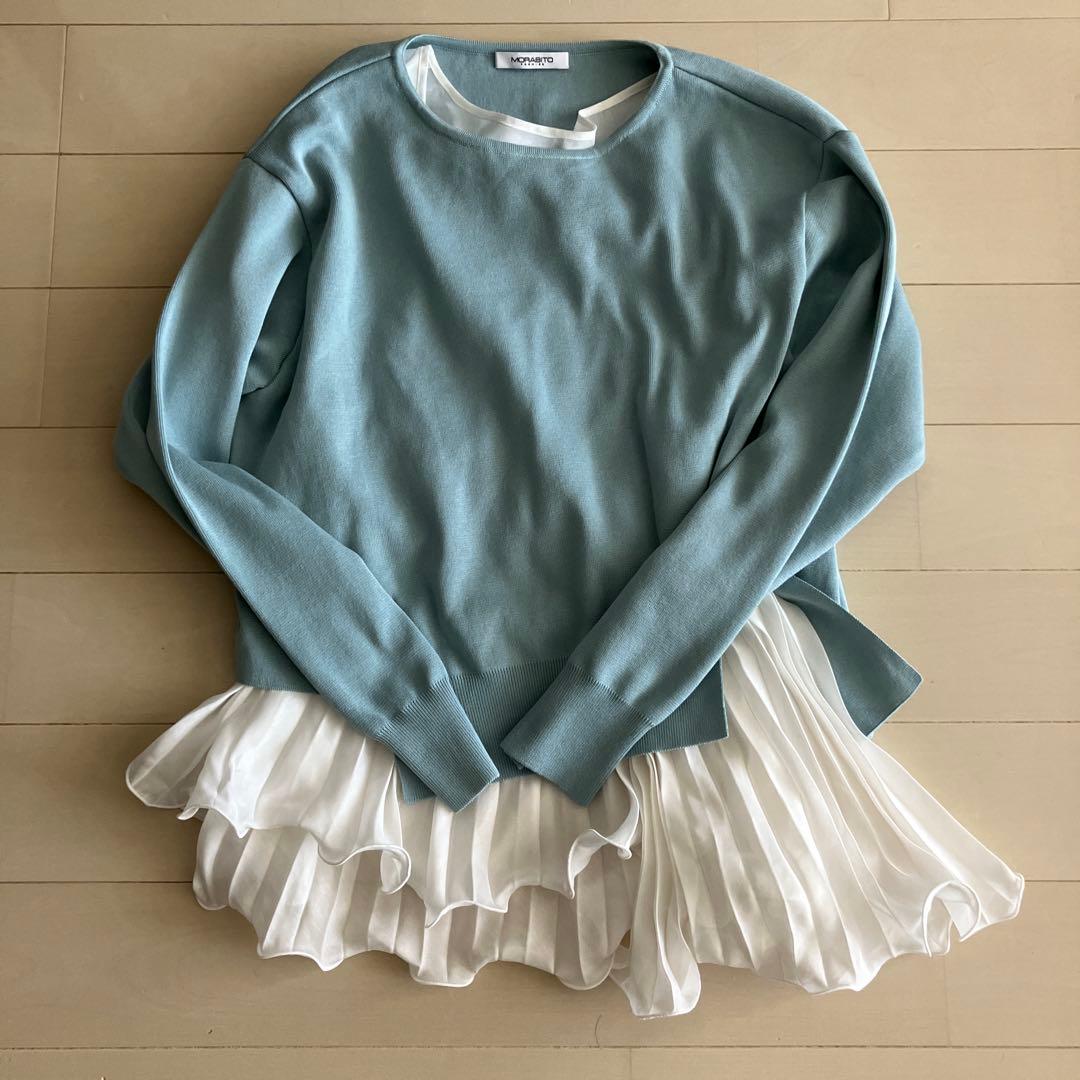 【新品】　MORABITO PRIMIER 水色 長袖ニット