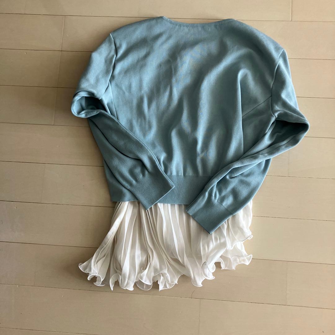 【新品】　MORABITO PRIMIER 水色 長袖ニット