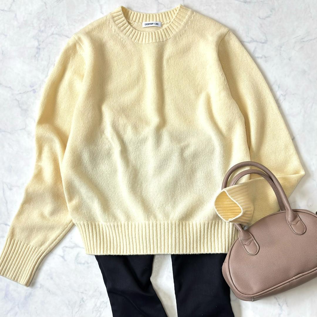 美品♪ドゥーズィエムクラス Newstandard ニット カシミヤ混 黄tv9