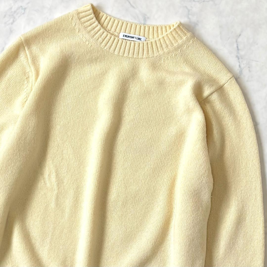 美品♪ドゥーズィエムクラス Newstandard ニット カシミヤ混 黄tv9