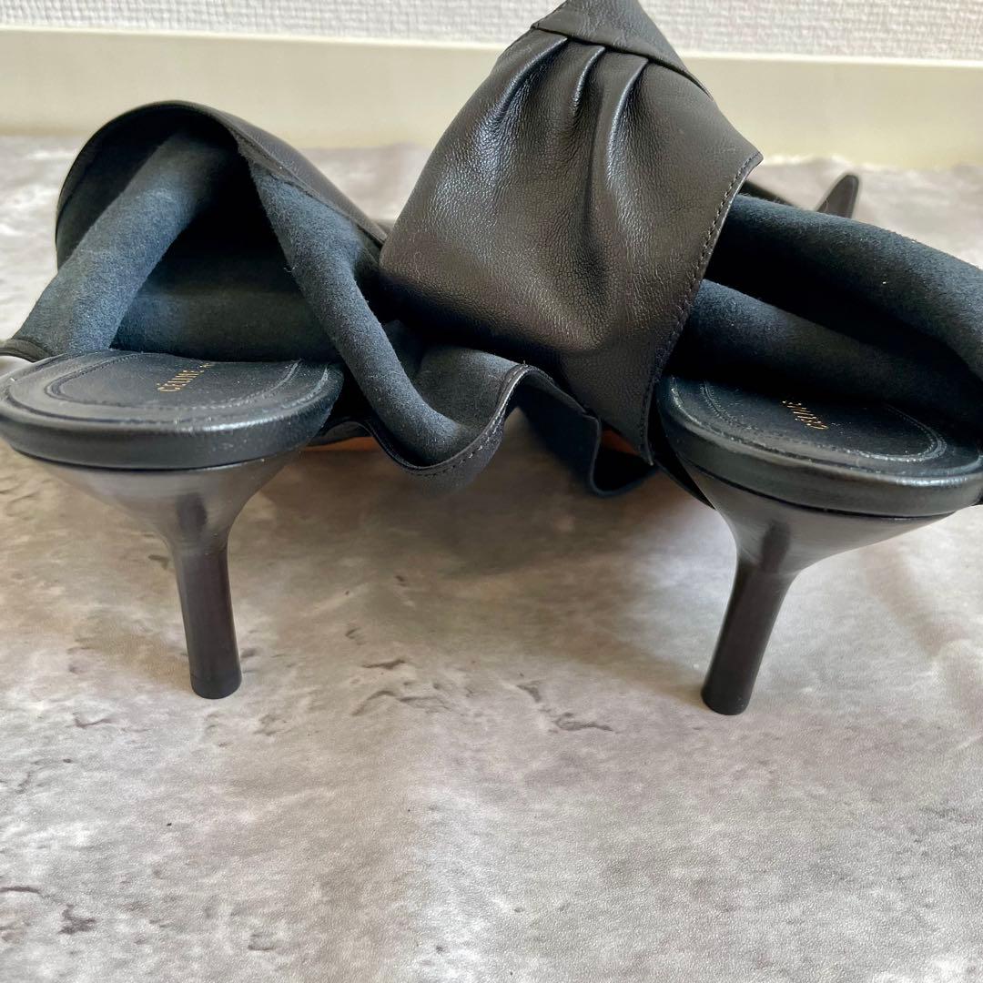 美品 セリーヌ パンプス ミュール ラムレザー ヒール 37 23.5