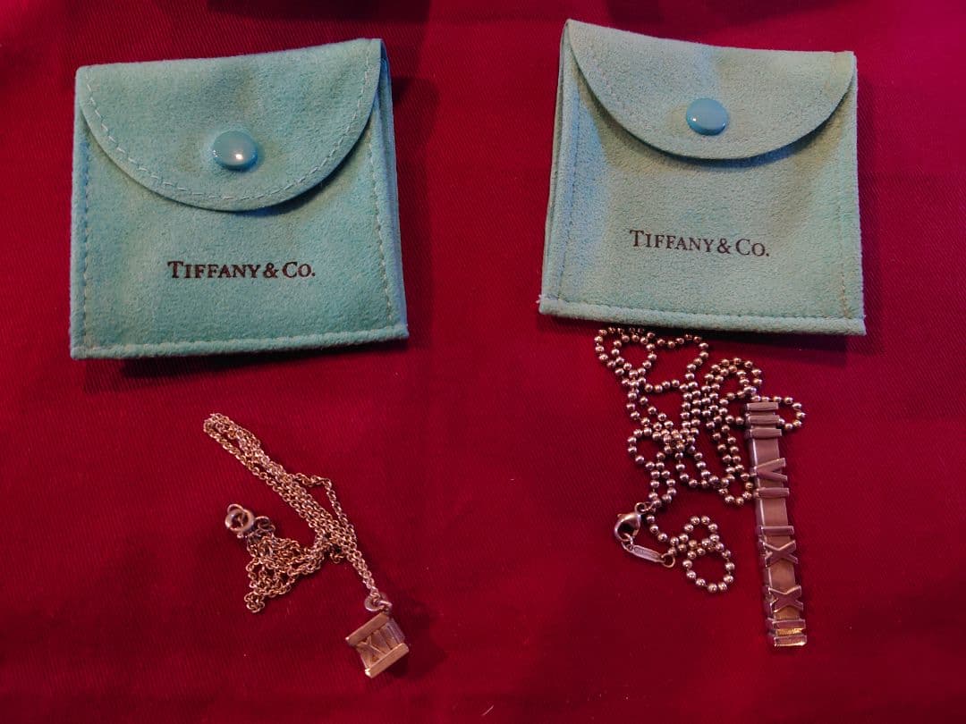 メンズ用レディース用2本セットティファニー シルバー　アトラスネックレス