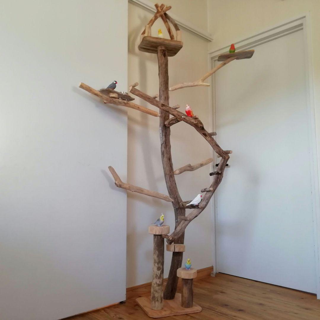 fm バードアスレチックジム 天然木 自然木 流木 止まり木 インコ