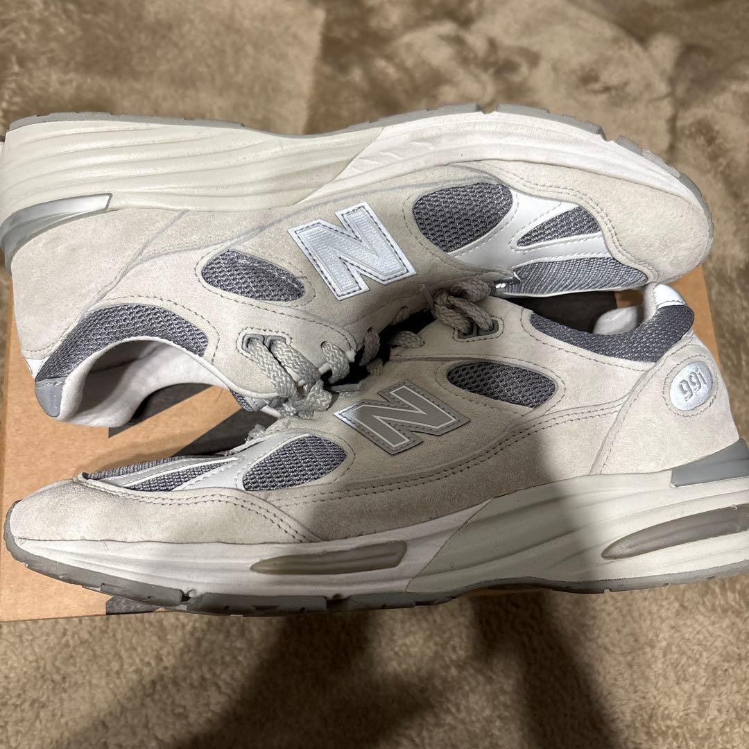 ニューバランス 991V2 U991LG2 ホワイト グレー 27.5 9.5