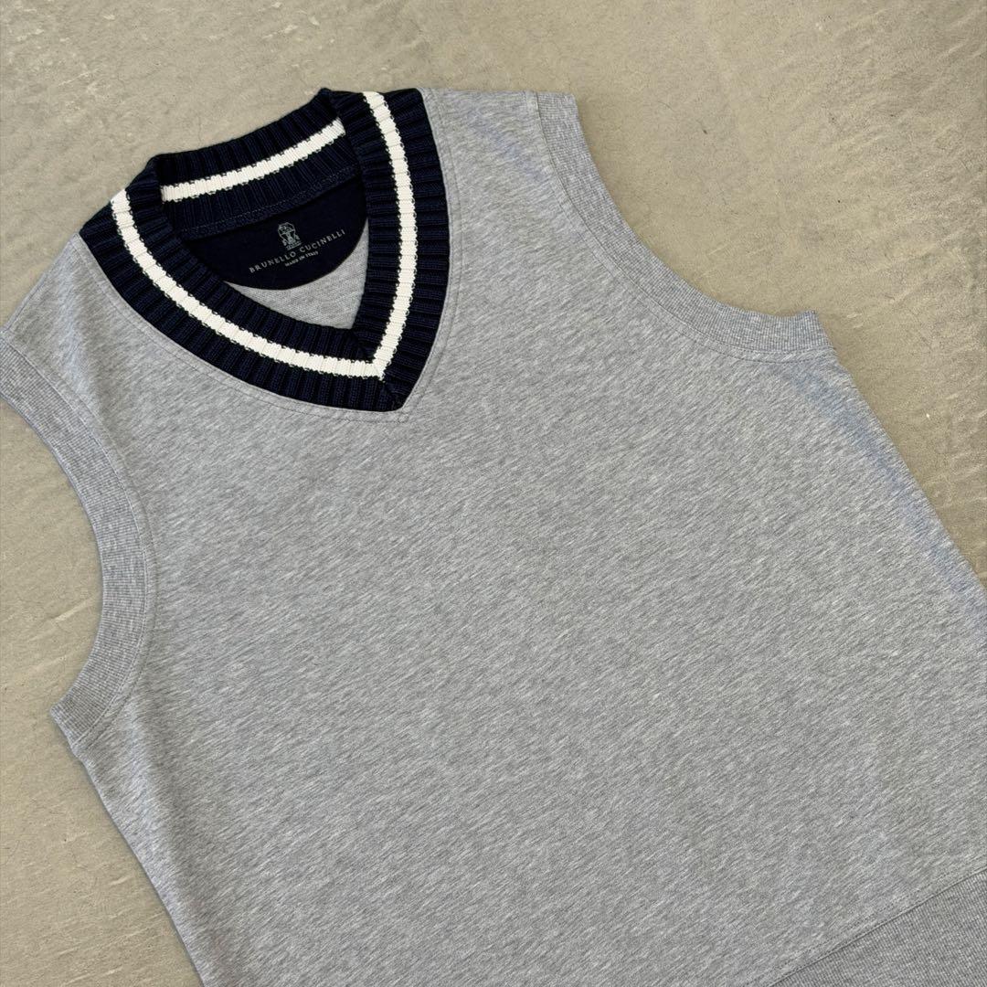 鈴*三様 【美品】 ブルネロクチネリ ベスト コットン グレー M