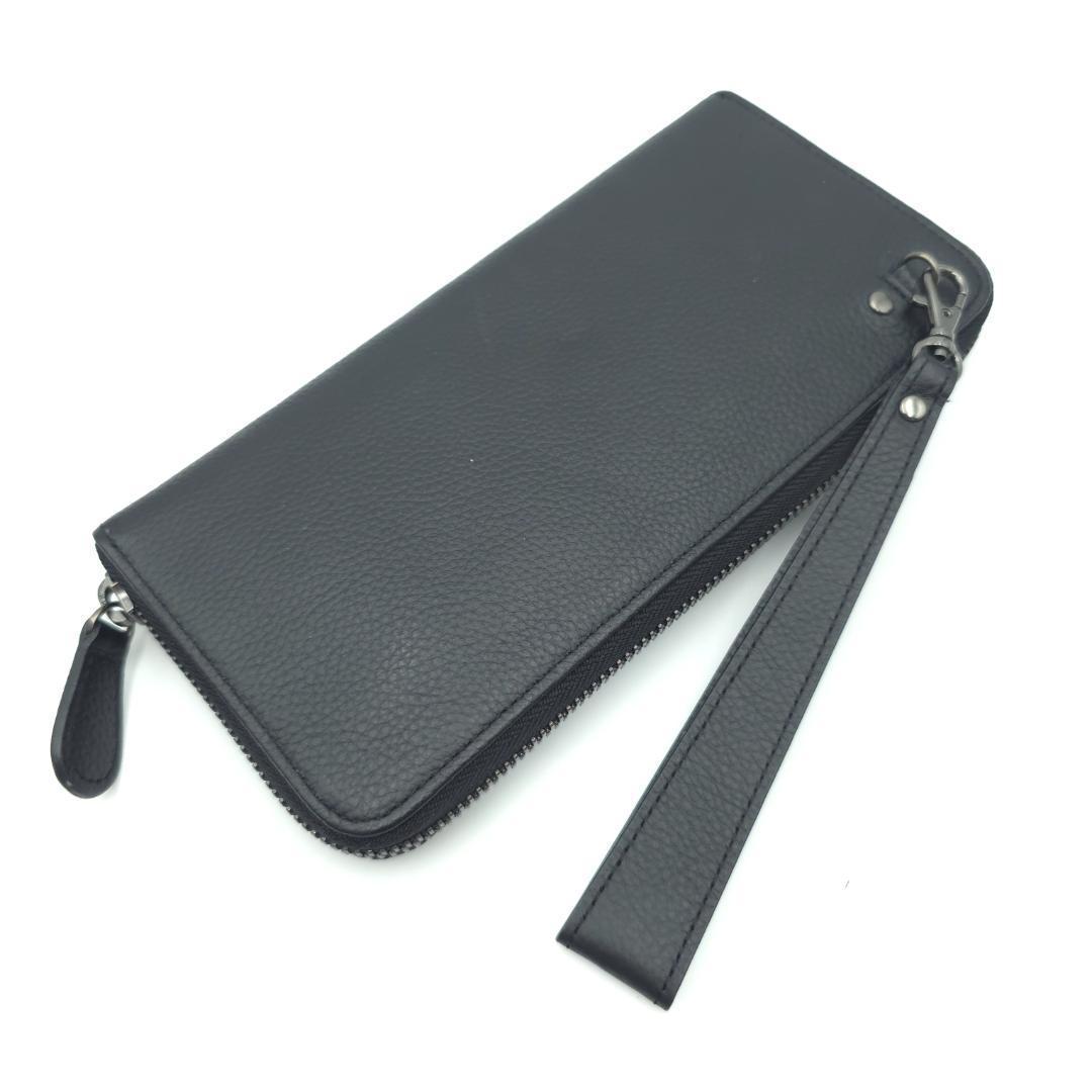 未使用 KENZO ケンゾー ラウンドファスナー 長財布 ブラック メンズ レザ