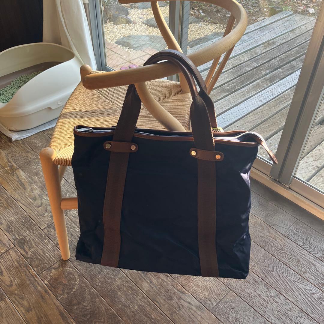 オロビアンコ　ネイビー ナイロン トートバッグ