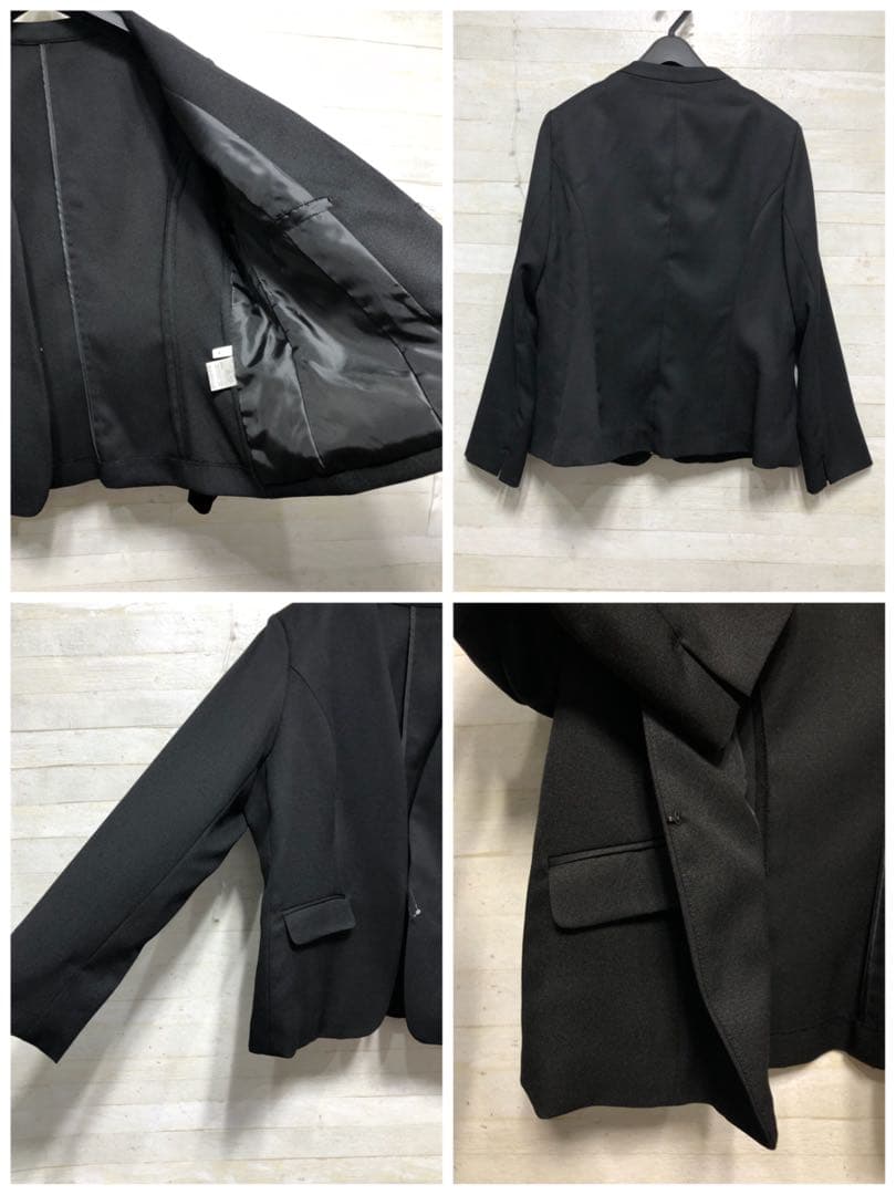 新品☆LL黒系・着回し3点セット・セミワイドパンツ・お仕事やフォーマル〇G179