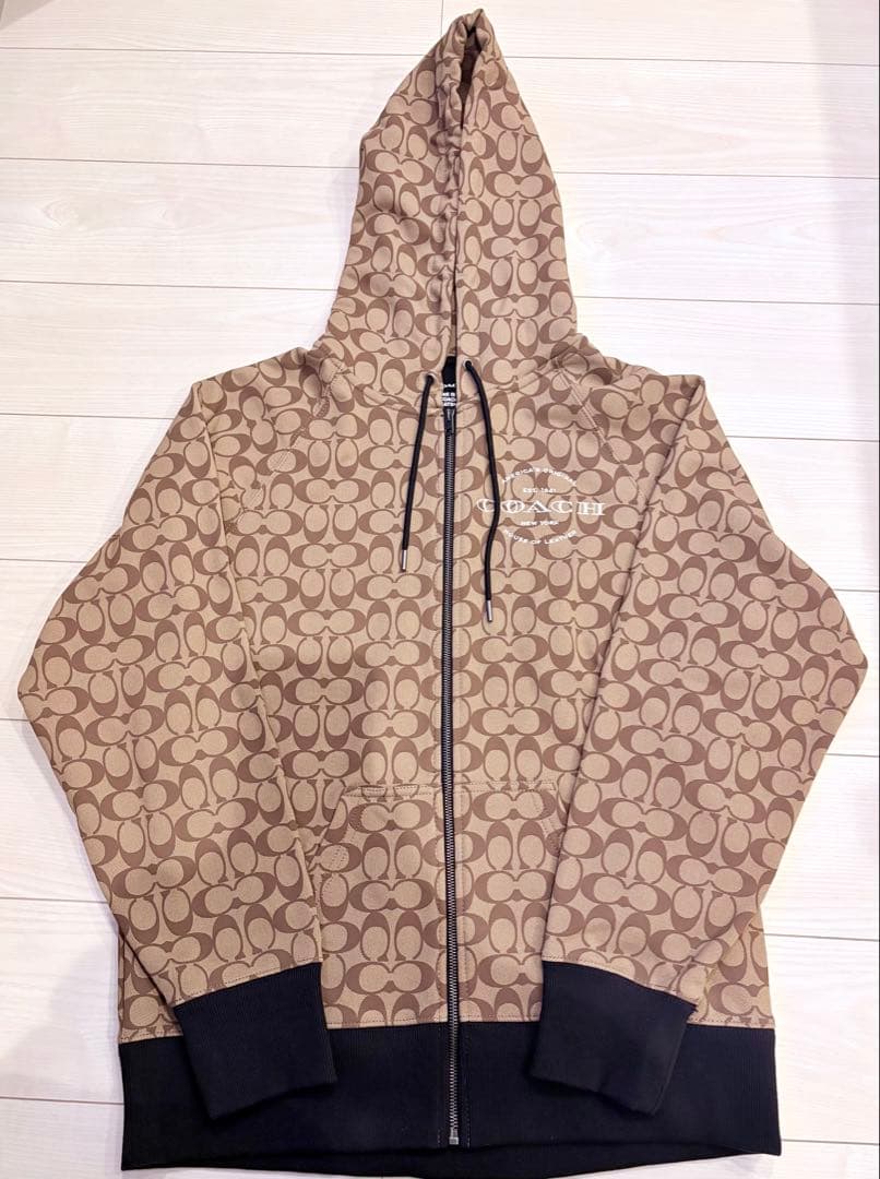 【未使用品】COACH シグネチャー ジップ フーディー M パーカー