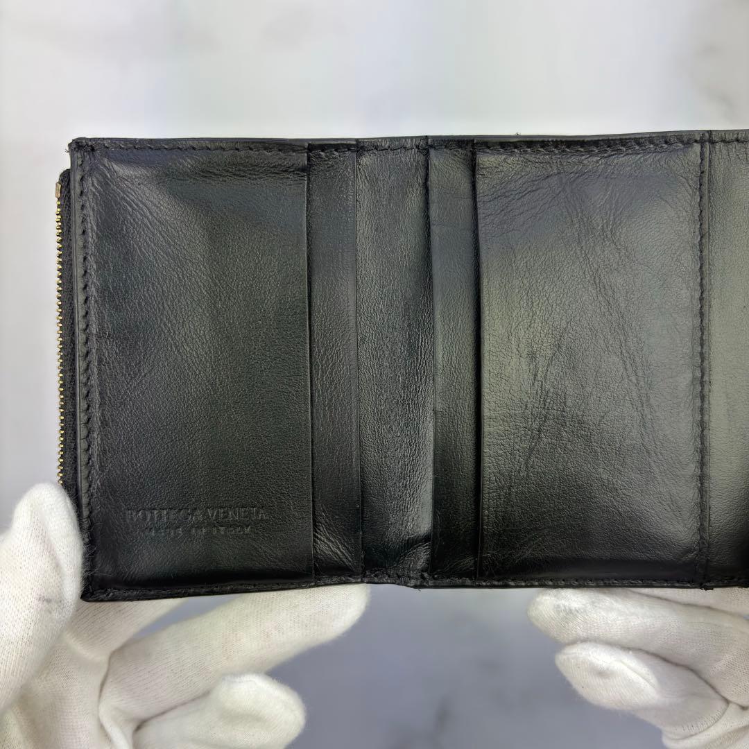 【正規品✨】BOTTEGA VENETA 三つ折り財布 ブラック