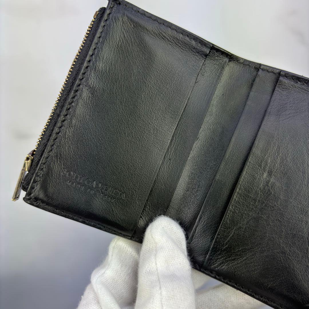 【正規品✨】BOTTEGA VENETA 三つ折り財布 ブラック