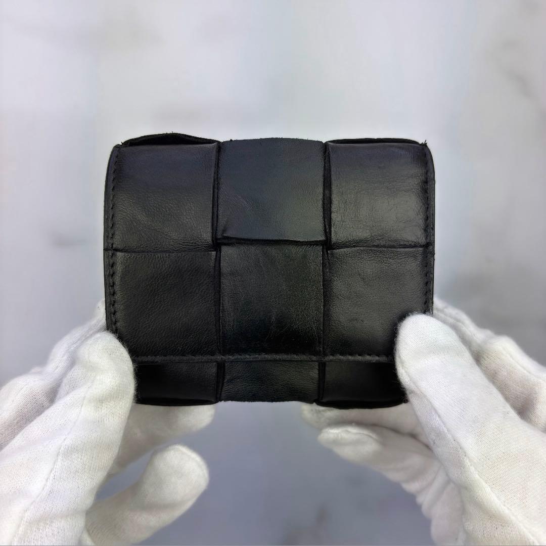 【正規品✨】BOTTEGA VENETA 三つ折り財布 ブラック