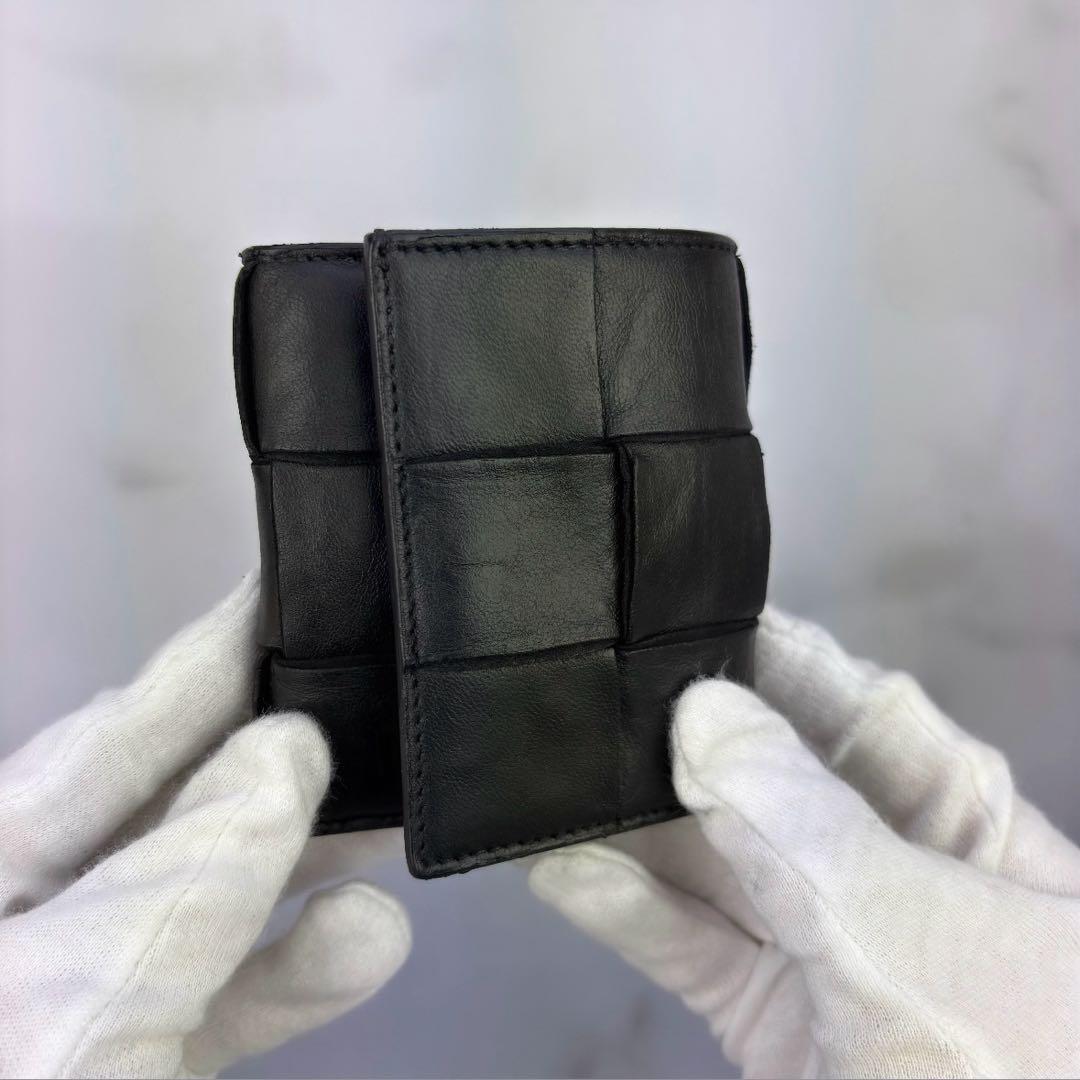 【正規品✨】BOTTEGA VENETA 三つ折り財布 ブラック