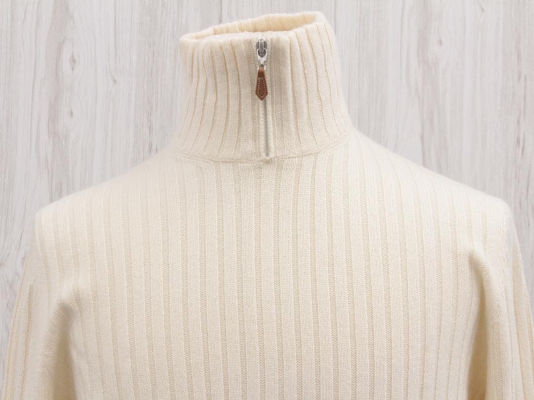 ▲専用 ブルネロクチネリ カシミヤ 100％ ジップアップセーター ホワイト系