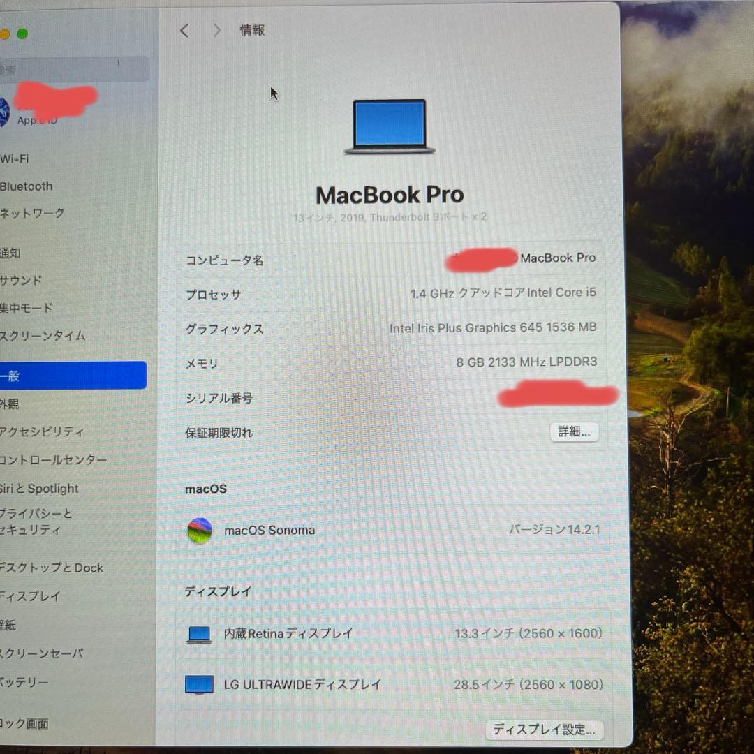 MacBookPro13インチA2159 ジャンク／外部出力で動作確認済み