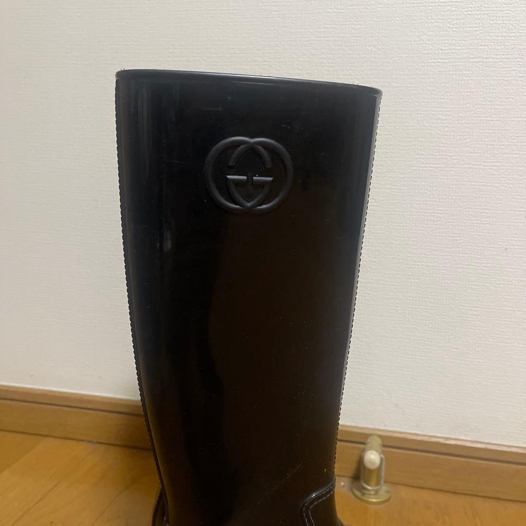 GUCCI ブラック レインシューズ