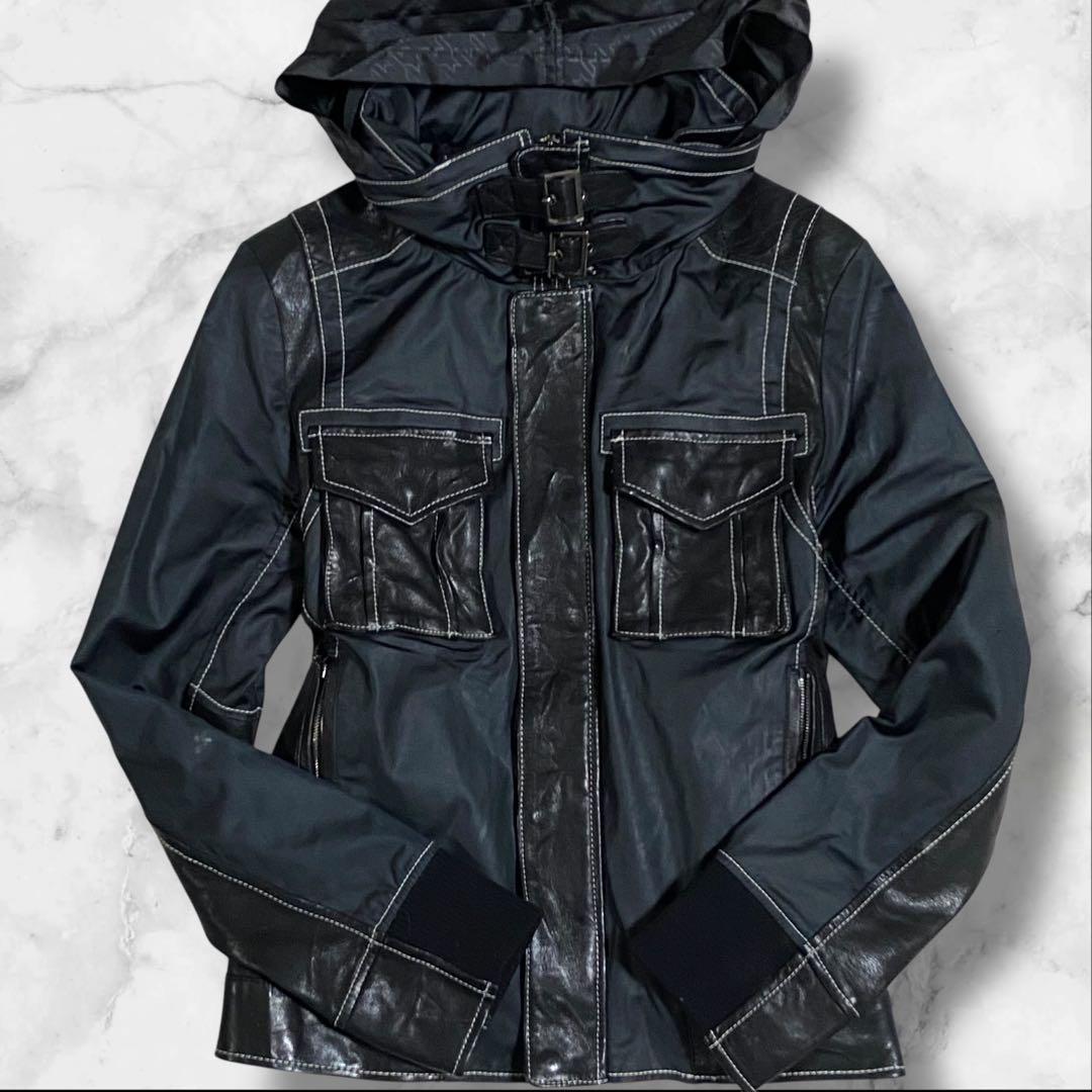 コムサデモードメン レザージャケット ブラック サイズM