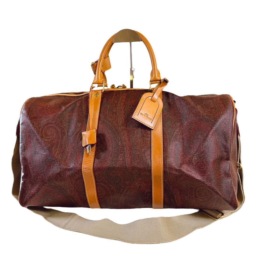 美品　エトロ　ボストンバッグ　2way 大容量　ペイズリー柄　鍵・収納袋付き