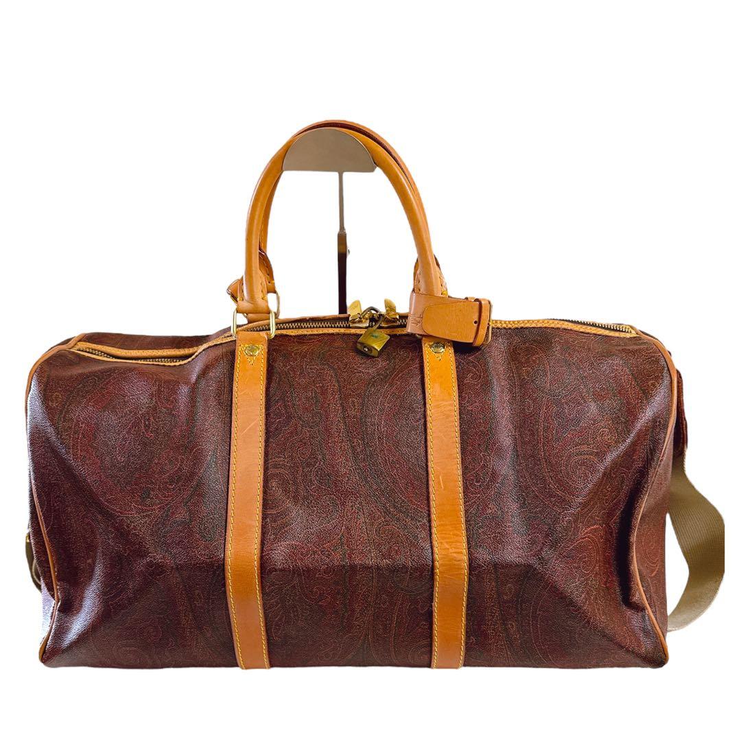 美品　エトロ　ボストンバッグ　2way 大容量　ペイズリー柄　鍵・収納袋付き