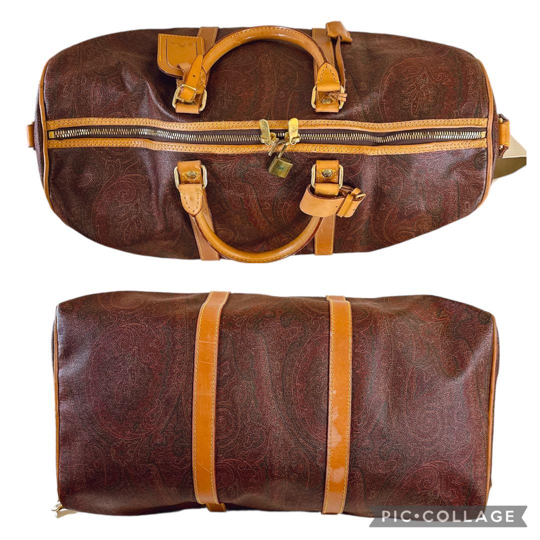美品　エトロ　ボストンバッグ　2way 大容量　ペイズリー柄　鍵・収納袋付き