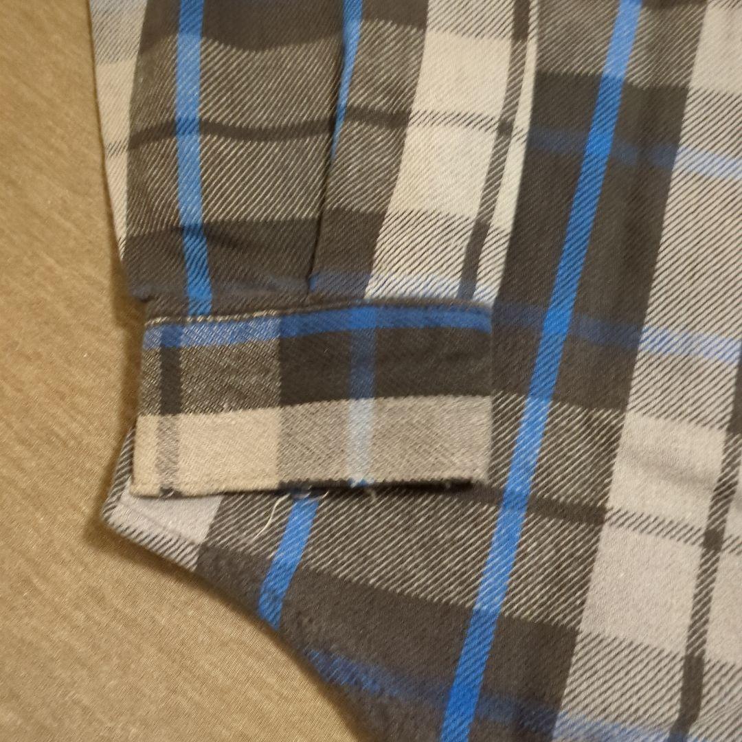 80s 超好配色 ファイブブラザーネルシャツ 黒×青×グレー アメリカ製