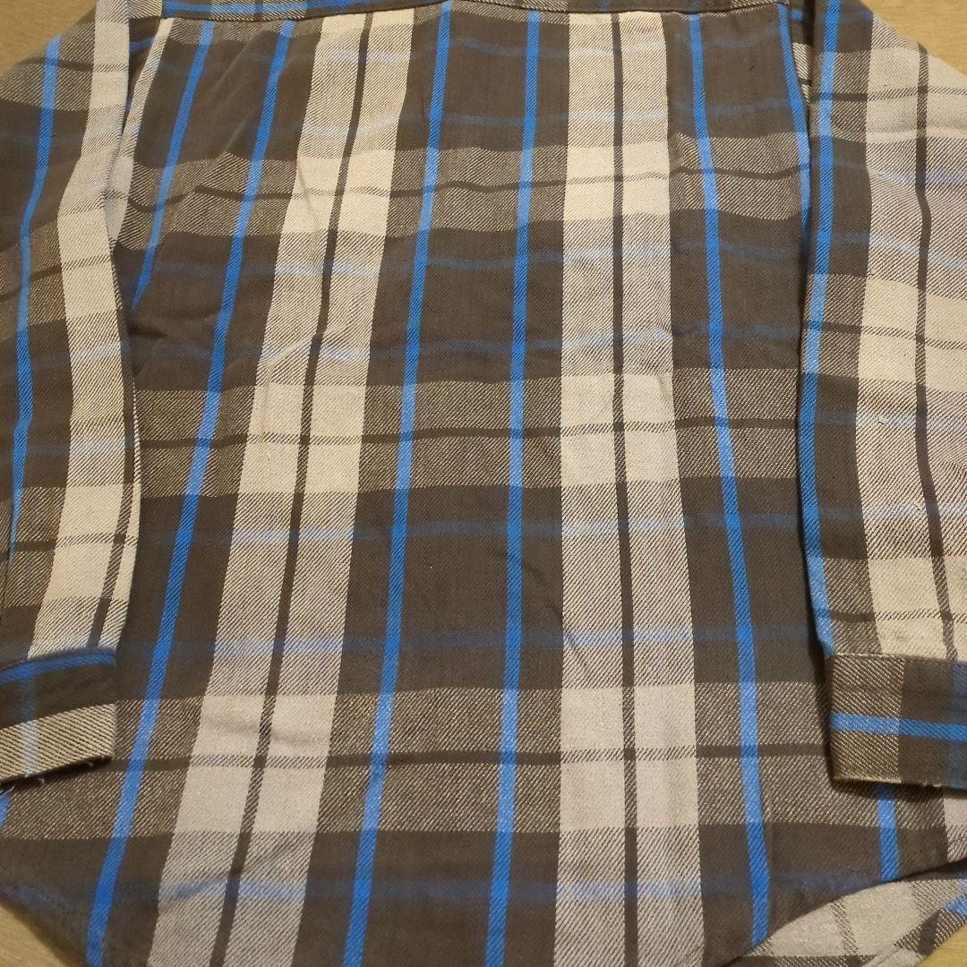 80s 超好配色 ファイブブラザーネルシャツ 黒×青×グレー アメリカ製