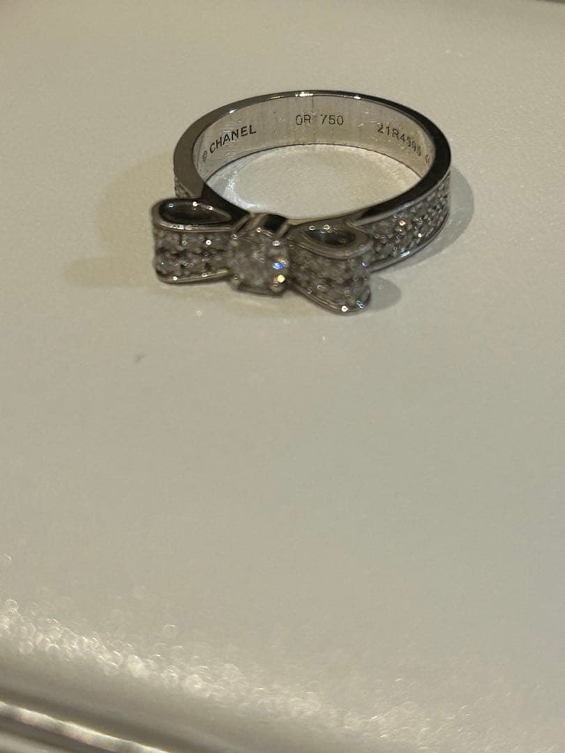 シャネル☆RUBAN WG/DIA0.20CT 2011年婚約指輪☆リボンリング