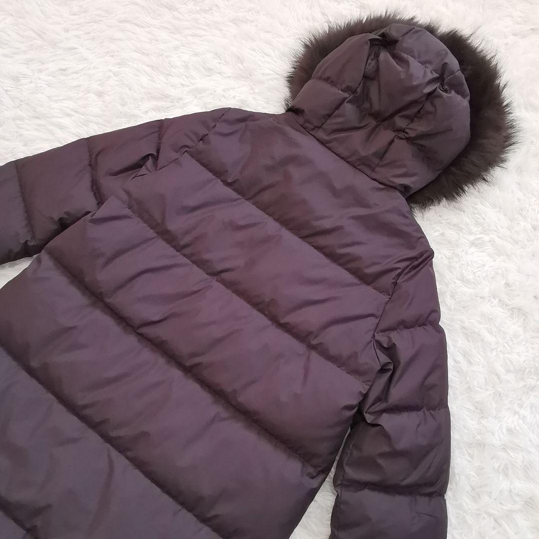 ナノユニバース × 西川ダウン ラクーン ファー ロング ダウンコート 黒 36