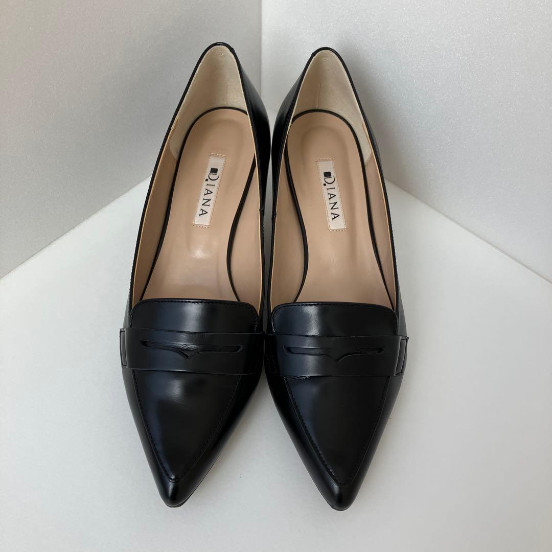 美品⭐︎ DIANA ブラックパンプス ポインテッドトゥ24.5cm