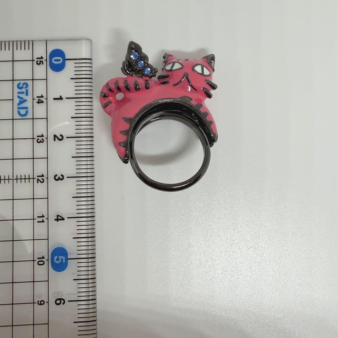 ANNA SUI 猫と蝶のリング アナスイ 猫と蝶々 動物指輪