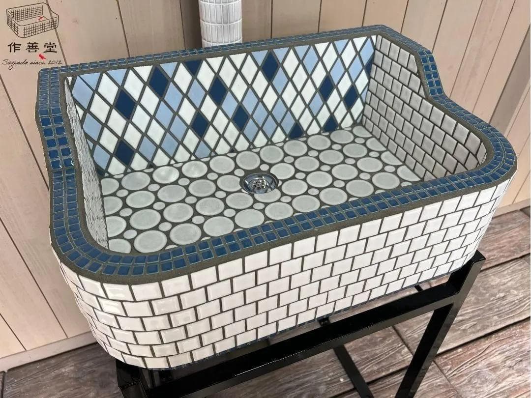 作善堂タイルシンク流し台　ガーデンパン　ガーデンシンク　ライトＳＳ　5046