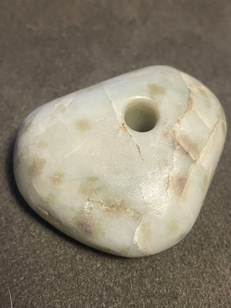 縄文期 翡翠製 緒締め玉形大珠　出土品　糸魚川翡翠