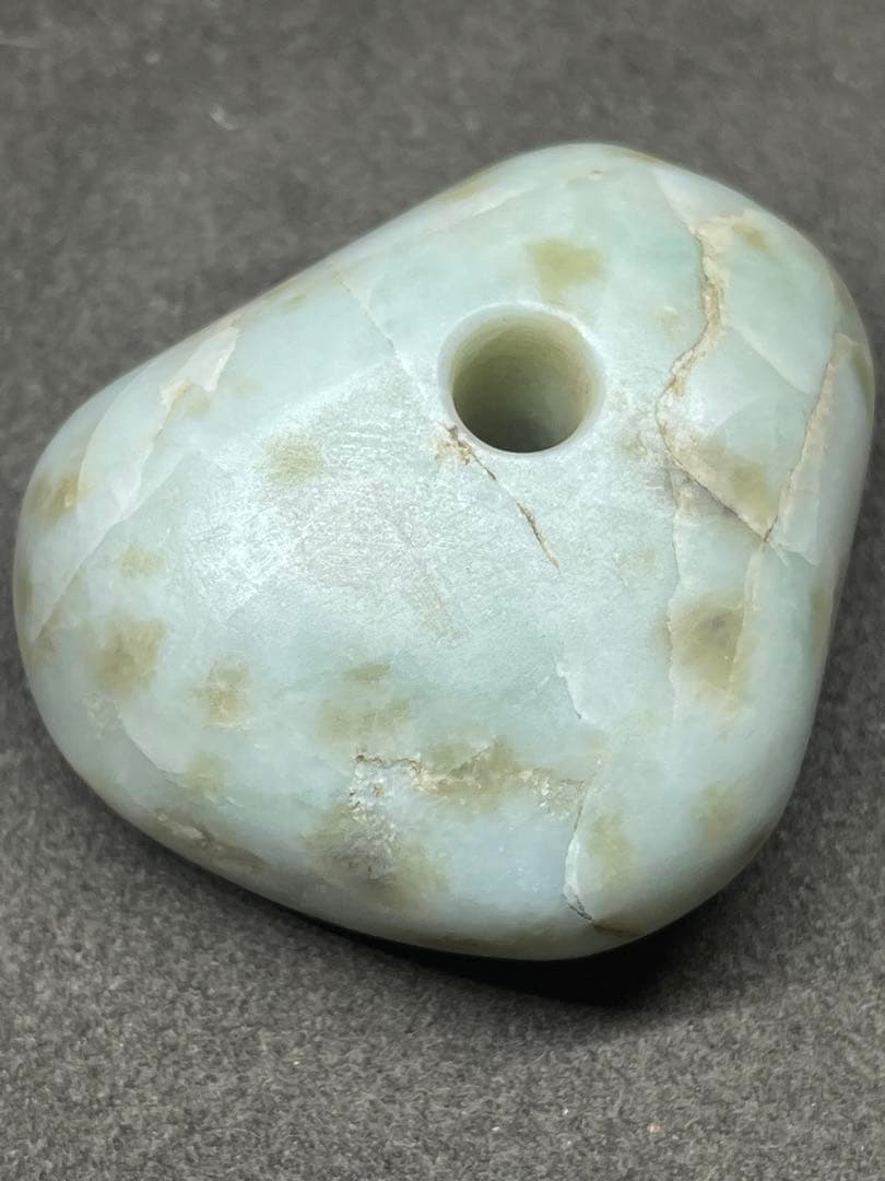 縄文期 翡翠製 緒締め玉形大珠　出土品　糸魚川翡翠