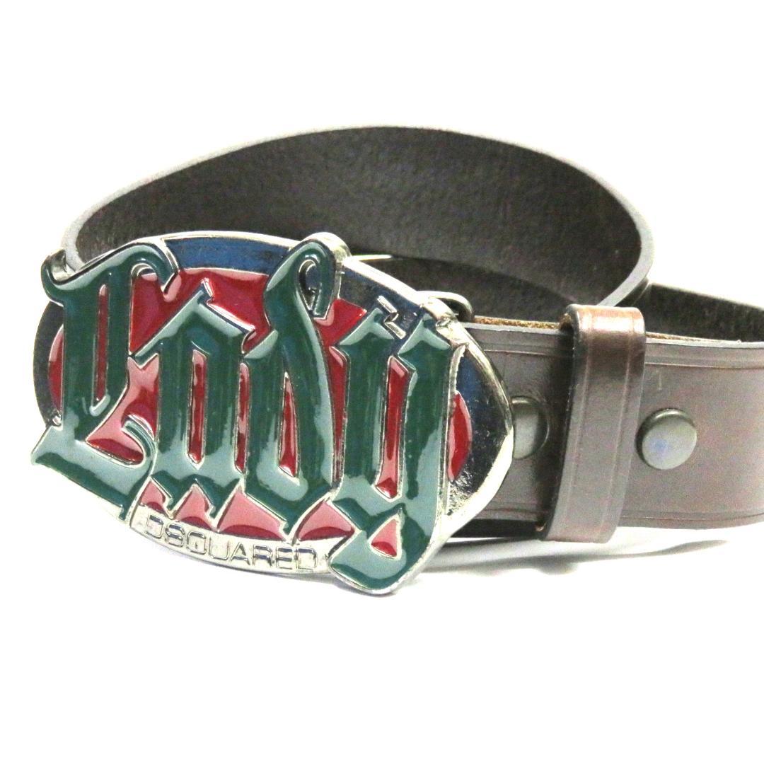 Dsquared2　Lady　ロゴ　　レザーベルト　ブラウン