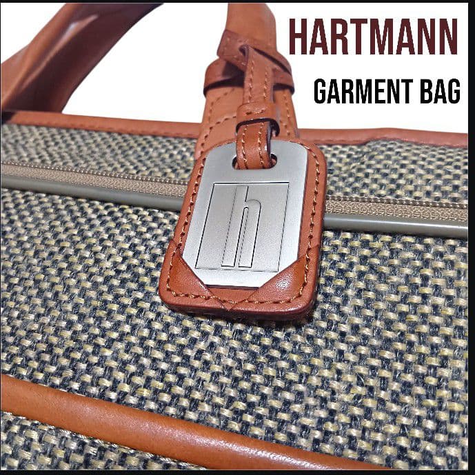 【美品】Hartmann ハートマン レザー ツイード ガーメントケース