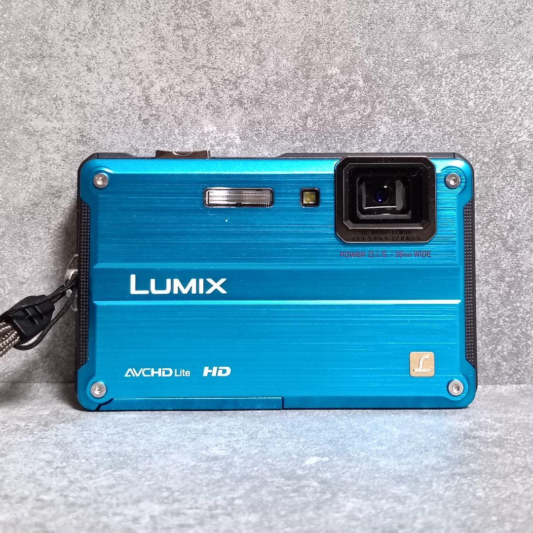 動作確認済 パナソニック LUMIX DMC-FT2 防水 デジカメ 青