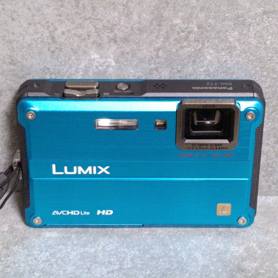 動作確認済 パナソニック LUMIX DMC-FT2 防水 デジカメ 青